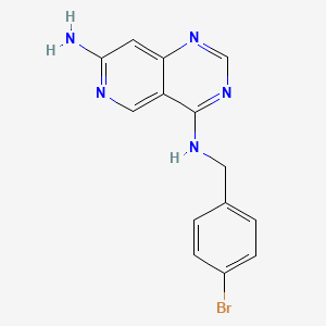 molecular formula C14H12BrN5 B8583610 4-N-[(4-bromophenyl)methyl]pyrido[4,3-d]pyrimidine-4,7-diamine 