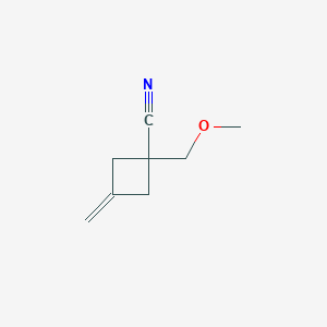molecular formula C8H11NO B8583681 1-(Methoxymethyl)-3-methylenecyclobutanecarbonitrile 