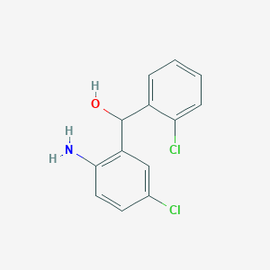 molecular formula C13H11Cl2NO B8583720 (2-Amino-5-chlorophenyl)(2-chlorophenyl)methanol 