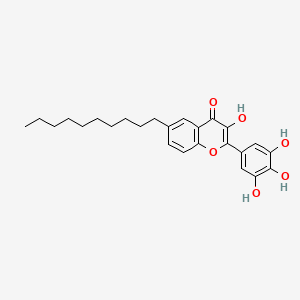molecular formula C25H30O6 B8583733 6-Decyl-3-hydroxy-2-(3,4,5-trihydroxyphenyl)-4H-1-benzopyran-4-one CAS No. 649551-54-2