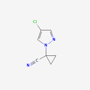 molecular formula C7H6ClN3 B8583817 1-(4-chloro-1H-pyrazol-1-yl)cyclopropanecarbonitrile 