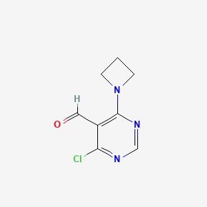 molecular formula C8H8ClN3O B8583915 4-(Azetidin-1-yl)-6-chloropyrimidine-5-carbaldehyde 
