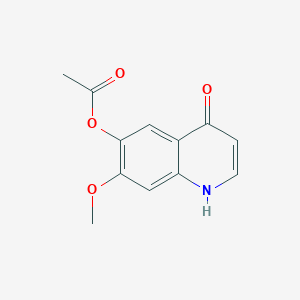 molecular formula C12H11NO4 B8583923 4-Hydroxy-7-methoxy-6-quinolyl Acetate 