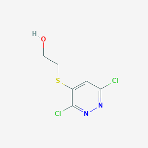 molecular formula C6H6Cl2N2OS B8584065 2-[(3,6-Dichloro-4-pyridazinyl)thio]ethanol 