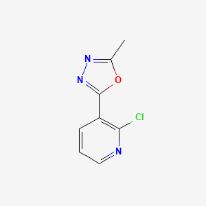 molecular formula C8H6ClN3O B8584114 2-Chloro-3-(5-methyl-1,3,4-oxadiazol-2-yl)pyridine 