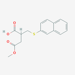 molecular formula C16H16O4S B8584180 2-Methoxycarbonylmethyl-3-(2-naphthylthio)propionic acid 