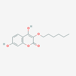 molecular formula C15H18O5 B8584300 3-(Hexyloxy)-4,7-dihydroxy-2H-1-benzopyran-2-one CAS No. 184532-64-7