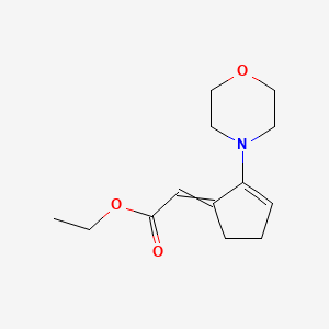 molecular formula C13H19NO3 B8584307 Ethyl 2-(2-morpholinocyclopent-2-enylidene)acetate 
