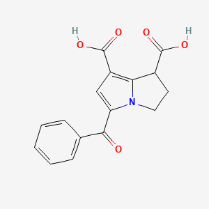 molecular formula C16H13NO5 B8584377 5-Benzoyl-2,3-dihydro-1H-pyrrolizine-1,7-dicarboxylic acid CAS No. 95853-44-4