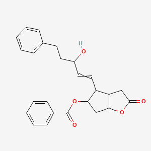 molecular formula C25H26O5 B8584523 [4-(3-Hydroxy-5-phenylpent-1-enyl)-2-oxo-3,3a,4,5,6,6a-hexahydrocyclopenta[b]furan-5-yl] benzoate 