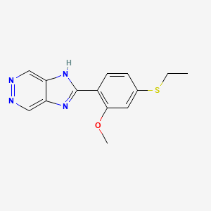 molecular formula C14H14N4OS B8584544 2-[4-(Ethylsulfanyl)-2-methoxyphenyl]-1H-imidazo[4,5-d]pyridazine CAS No. 88710-51-4