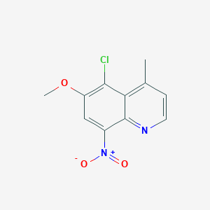 molecular formula C11H9ClN2O3 B8584575 5-Chloro-6-methoxy-4-methyl-8-nitroquinoline 