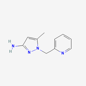 molecular formula C10H12N4 B8584578 5-methyl-1-pyridine-2-ylmethyl-1H-pyrazole-3-ylamine 