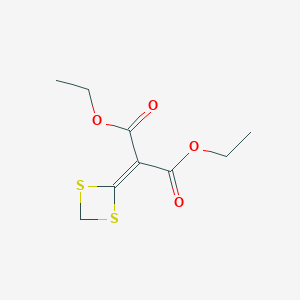 molecular formula C9H12O4S2 B8584625 Diethyl 2-(1,3-dithietan-2-ylidene)malonate CAS No. 50780-60-4