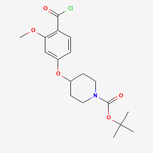 molecular formula C18H24ClNO5 B8584637 2-methoxy-4-(1-Boc-4-piperidyloxy)benzoyl chloride 