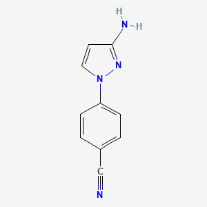 molecular formula C10H8N4 B8584655 4-(3-Amino-pyrazol-1-yl)-benzonitrile 