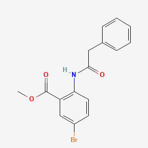 molecular formula C16H14BrNO3 B8584761 Methyl 5-bromo-2-(2-phenylacetamido)benzoate 