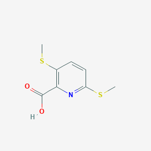 molecular formula C8H9NO2S2 B8584766 3,6-Bis(methylthio)-2-pyridinecarboxylic acid 