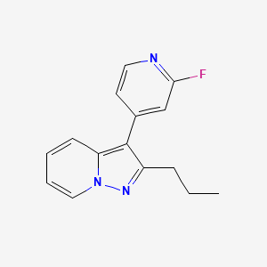 molecular formula C15H14FN3 B8584798 3-(2-Fluoropyridin-4-yl)-2-propylpyrazolo[1,5-a]pyridine CAS No. 681261-86-9