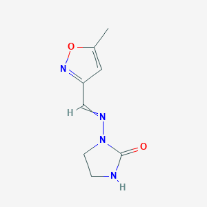 molecular formula C8H10N4O2 B8584869 1-{[(5-Methyl-1,2-oxazol-3-yl)methylidene]amino}imidazolidin-2-one CAS No. 62254-75-5
