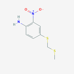 molecular formula C8H10N2O2S2 B8584877 4-{[(Methylsulfanyl)methyl]sulfanyl}-2-nitroaniline CAS No. 54029-58-2