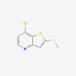 molecular formula C8H6ClNS2 B8584945 7-Chloro-2-(methylthio)thieno[3,2-b]pyridine 