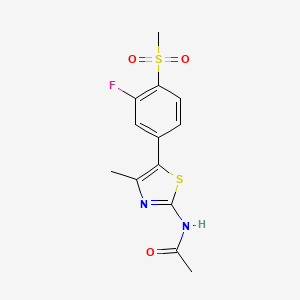 ACETAMIDE, N-[5-[3-FLUORO-4-(METHYLSULFONYL)PHENYL]-4-METHYL-2-THIAZOLYL]-