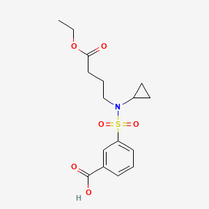 molecular formula C16H21NO6S B8584973 3-[Cyclopropyl(4-ethoxy-4-oxobutyl)sulfamoyl]benzoic acid 