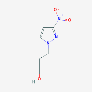 molecular formula C8H13N3O3 B8585001 2-Methyl-4-(3-nitro-pyrazol-1-yl)-butan-2-ol 