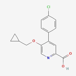 molecular formula C16H14ClNO3 B8585048 4-(4-Chloro-phenyl)-5-cyclopropylmethoxy-pyridine-2-carboxylic acid 