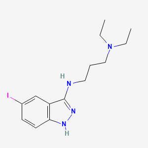 molecular formula C14H21IN4 B8585054 N~1~,N~1~-Diethyl-N~3~-(5-iodo-1H-indazol-3-yl)propane-1,3-diamine CAS No. 89443-54-9