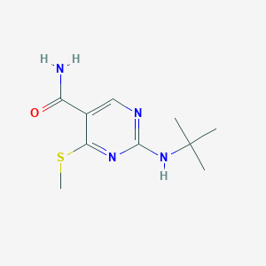 molecular formula C10H16N4OS B8585115 2-(Tert-butylamino)-4-(methylthio)pyrimidine-5-carboxamide 