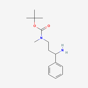 molecular formula C15H24N2O2 B8585164 1,1-Dimethylethyl (3-amino-3-phenylpropyl)methylcarbamate 