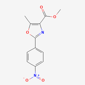 molecular formula C12H10N2O5 B8585181 Methyl 5-methyl-2-(4-nitrophenyl)oxazole-4-carboxylate 