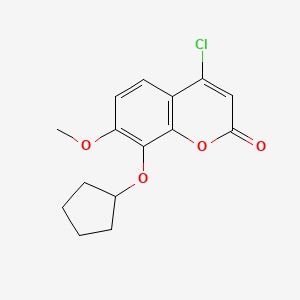 molecular formula C15H15ClO4 B8585217 4-chloro-8-(cyclopentyloxy)-7-methoxy-2H-chromen-2-one 