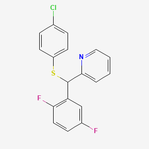 molecular formula C18H12ClF2NS B8585222 2-{[(4-Chlorophenyl)sulfanyl](2,5-difluorophenyl)methyl}pyridine CAS No. 558462-70-7