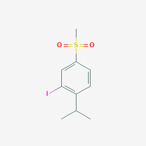molecular formula C10H13IO2S B8585247 2-Iodo-1-isopropyl-4-(methylsulfonyl)benzene 