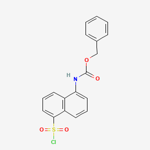 molecular formula C18H14ClNO4S B8585249 5-(N-benzyloxycarbonylamino)-1-naphthalenesulphonyl chloride 