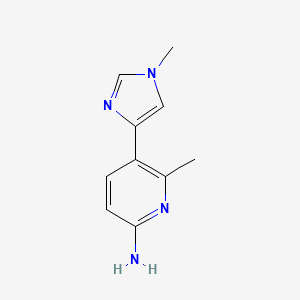 molecular formula C10H12N4 B8585287 6-methyl-5-(1-methyl-1H-imidazol-4-yl)pyridin-2-amine 