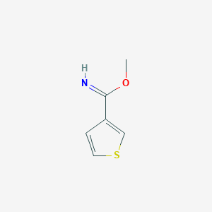 molecular formula C6H7NOS B8585319 Methyl 3-thiophenecarboximidate 