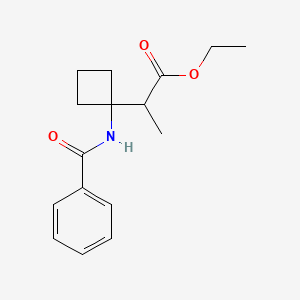 molecular formula C16H21NO3 B8585369 Ethyl 2-(1-benzamidocyclobutyl)propanoate CAS No. 1132814-62-0