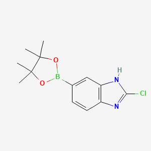 molecular formula C13H16BClN2O2 B8585387 2-Chloro-6-(4,4,5,5-tetramethyl-1,3,2-dioxaborolan-2-yl)-1H-benzo[d]imidazole 
