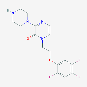 molecular formula C16H17F3N4O2 B8585493 2(1H)-Pyrazinone, 3-(1-piperazinyl)-1-[2-(2,4,5-trifluorophenoxy)ethyl]- CAS No. 651047-46-0