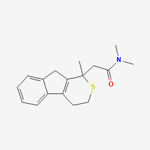 molecular formula C17H21NOS B8585501 N,N-Dimethyl-2-(1-methyl-1,3,4,9-tetrahydroindeno[2,1-c]thiopyran-1-yl)acetamide CAS No. 52073-70-8