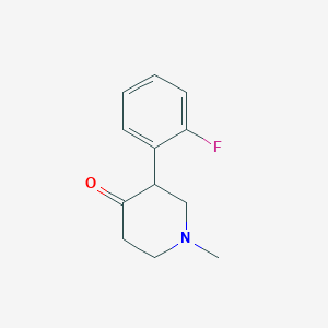 molecular formula C12H14FNO B8585502 3-(2-Fluorophenyl)-1-methylpiperidin-4-one CAS No. 76041-40-2