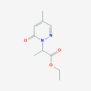 molecular formula C10H14N2O3 B8585584 ethyl 2-[4-methyl-6-oxopyridazin-1(6H)-yl]propanoate 