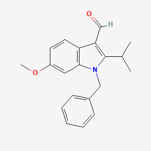 molecular formula C20H21NO2 B8585624 1-Benzyl-2-isopropyl-6-methoxy-1H-indole-3-carbaldehyde 