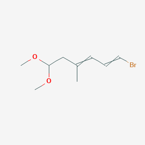 molecular formula C9H15BrO2 B8585693 1-Bromo-6,6-dimethoxy-4-methylhexa-1,3-diene CAS No. 111728-20-2