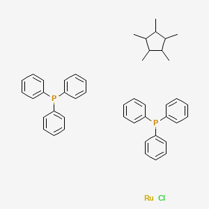 molecular formula C46H50ClP2Ru B8585704 Pentamethylcyclopentadienylbis(triphenylphosphine)ruthenium-(11)chloride 