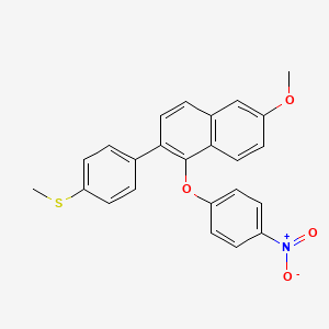molecular formula C24H19NO4S B8585737 6-Methoxy-2-(4-methylsulfanyl-phenyl)-1-(4-nitro-phenoxy)-naphthalene CAS No. 648905-52-6